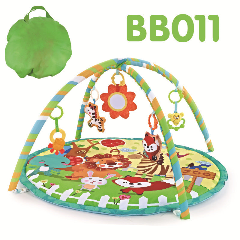 אוניברסיטה לתינוק BB011 - מזרן פעילות ירוק עם צעצועים מעודדי התפתחות מוטורית.